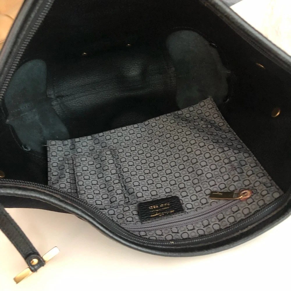 Salvatore Ferragamo Black Suede and Leather Shoulder Bag